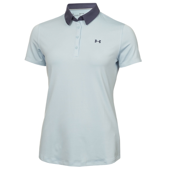 Buy Under Armour Women's Golf Zinger Pique Polo Seaglass Blue Lichen Blue Medium