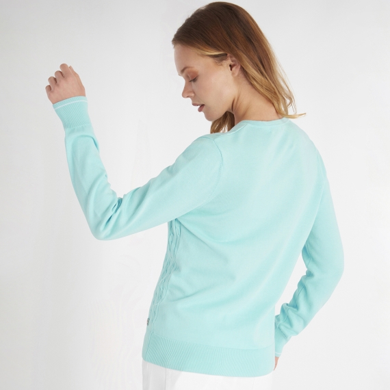Green Lamb Nellie Cable V-Neck Sweater | Sweaters from Miss